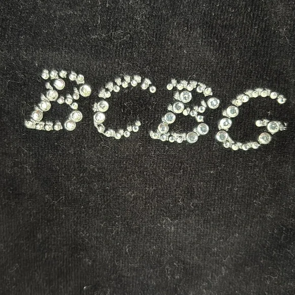 BCBG Y2K black velvet zip up hoodie rhinestone embellished size Medium birds - Picture 8 of 11